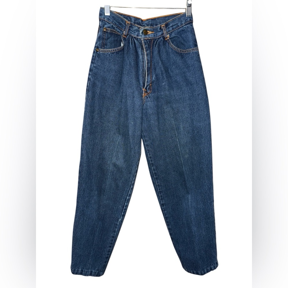 Vintage 80s 1980s Gitano HighWaisted pleated front blue jeans women’s sz 5/6